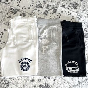 3 pairs Abercrombie & Fitch Terry Sweat Shorts mens size M also listed separate